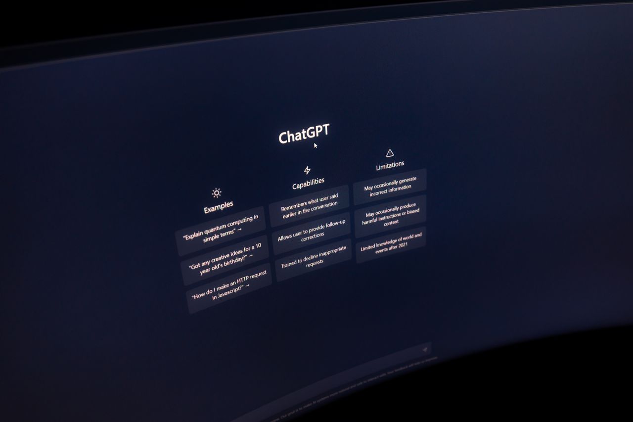 Mastering the First Impression: Your intriguing post title goes here Close-up of a computer screen displaying ChatGPT interface in a dark setting.